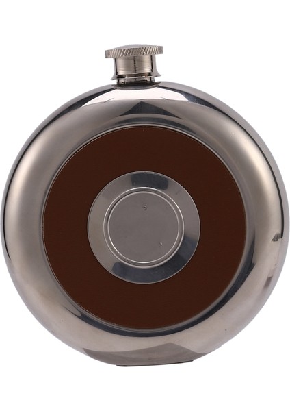 QuirkyQuar Yuvarlak Paslanmaz Çelik Cep Şişesi Birikimli Cam 5 Oz Kalça Şişesi Aynası Cilalı Mini Alkol Şişeleri Kahverengi (Yurt Dışından)