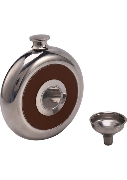 QuirkyQuar Yuvarlak Paslanmaz Çelik Cep Şişesi Birikimli Cam 5 Oz Kalça Şişesi Aynası Cilalı Mini Alkol Şişeleri Kahverengi (Yurt Dışından) fiyatları