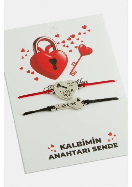 2 Adet Kalp Anahtar Ip Bileklik