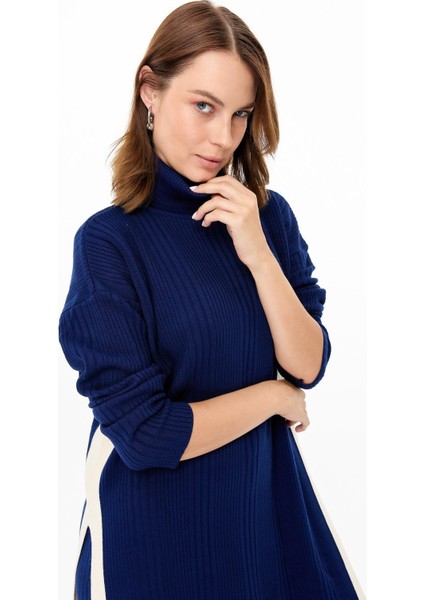 Balıkçı Yaka Tunik-Pantolon Triko Takım-Lacı