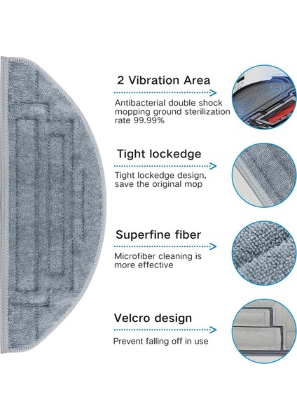 Roborock Robot Ana Fırça Filtresi Yan Fırçalar Paspas Bezi Pedleri (Yurt Dışından)