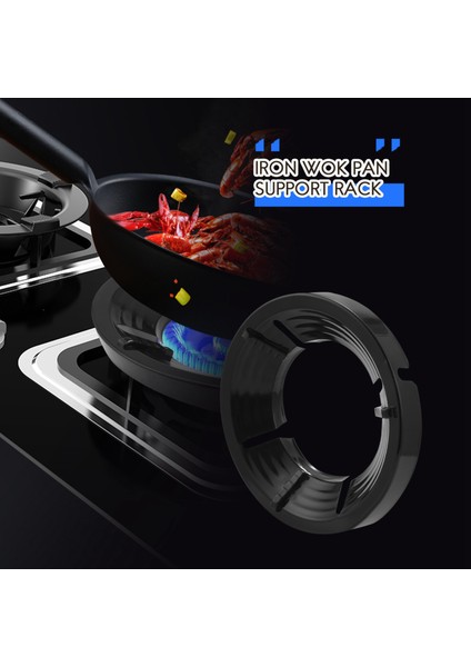 QuirkyQuar Enerji Tasarrufu Kapak Gaz Sobası Kapağı Ön Cam Wok Ring Kaymaz Soba Sobası Paslanmaz Demir Ateş Soba Kapak Mutfak Wok (Yurt Dışından) fiyatları