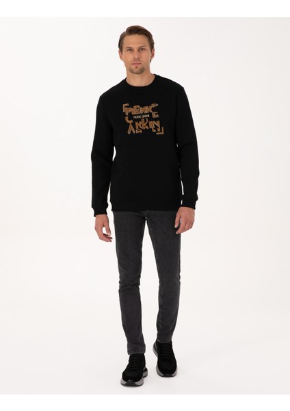 Erkek Siyah Regular Fit Sweatshirt 50313914-VR046 fırsatları