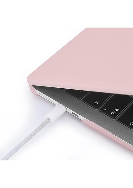 MacBook Air 13,6 ile Uyumlu M4 (A3240) M3 (A3113) M2 (A2681) 2022 2024 2025, Mac 13 Inç Case, Sert Plastik Koruyucu Kılıf + Klavye Koruması + Parlatma Bezi - Mat Pembe modelleri