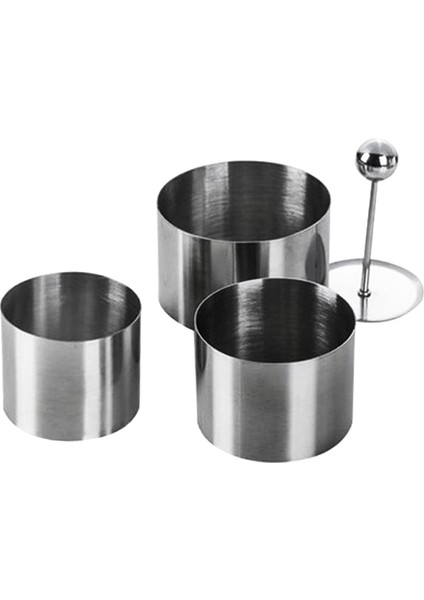 QuirkyQuar 4pcs Paslanmaz Çelik Yuvarlak Soğuk Çanak Kalıp Ile Plaka Mutfak Otel Yemek Aracı Salata Plakası Kızarmış Pirinç Oluşturma Kalıp (Yurt Dışından)