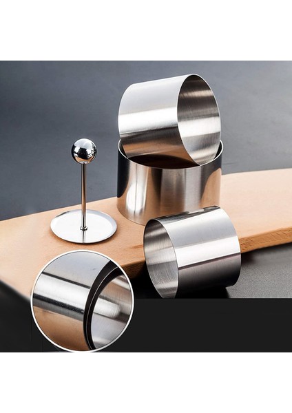 QuirkyQuar 4pcs Paslanmaz Çelik Yuvarlak Soğuk Çanak Kalıp Ile Plaka Mutfak Otel Yemek Aracı Salata Plakası Kızarmış Pirinç Oluşturma Kalıp (Yurt Dışından) fırsatları