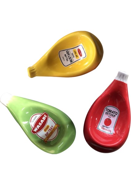 QuirkyQuar Benzersiz Şekiller Seramik Daldırma Sos Tabağı, Salata Ketçap Plakası, Sevimli Hardal Plakası Şık Masa Dekorasyon Sofra Takımı B (Yurt Dışından)