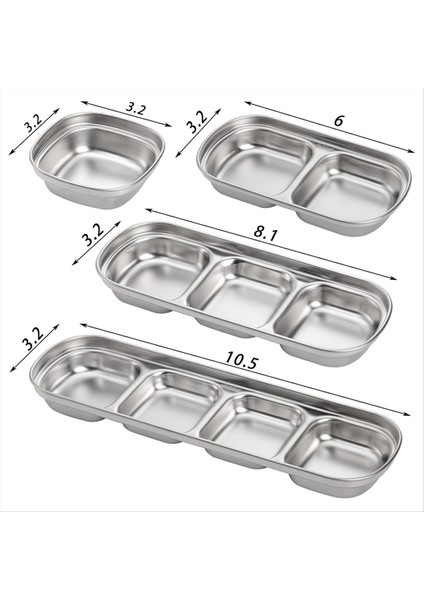 QuirkyQuar 4 Adet Paslanmaz Çelik Soslu Tabak, Bölünmüş Baharat Soya Sosu Daldırma Tabağı, Ketçap Daldırma Kaseleri, Altın (Yurt Dışından) modelleri