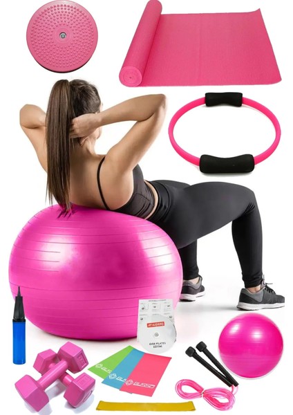 14 Lü Pilates Seti Topu 3 Lü Pilates Bandı Dambıl Minder Ip Twister Pilates Çemberi fırsatları