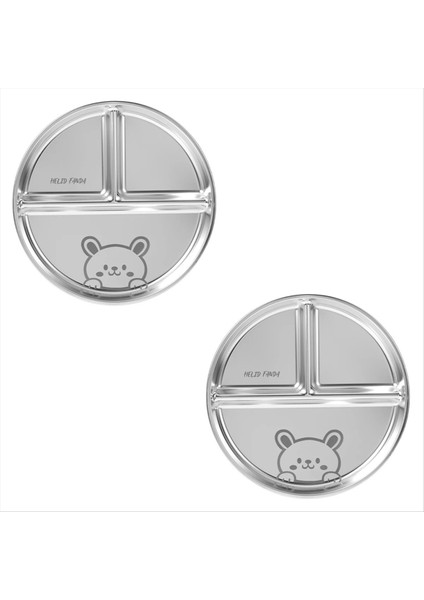 QuirkyQuar 2pcs Paslanmaz Çelik Bölünmüş Batı Gıda Tabağı Makarna Tabak Salata Barbekü Tabağı Istiflenebilir Kahvaltı Sofra Takımı, C (Yurt Dışından)