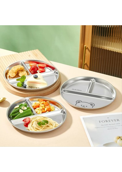 QuirkyQuar 2pcs Paslanmaz Çelik Bölünmüş Batı Gıda Tabağı Makarna Tabak Salata Barbekü Tabağı Istiflenebilir Kahvaltı Sofra Takımı, C (Yurt Dışından) fiyatları