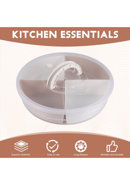 QuirkyQuar 4 Bölmeli Sebze Tepsisi Atıştırmalık Saklama Kutusu Kapaklı Kapaklı Meyve Kasesi (Yurt Dışından) fırsatları