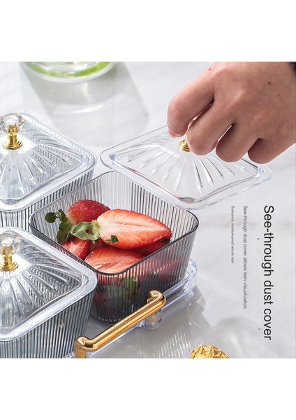 QuirkyQuar Kurutulmuş Meyve Atıştırmalık Servis Tabağı Meze Hizmet Tepsisi Çok Amaçlı 6 Kaseler Bölünmüş Servis Kaseleri, Şeffaf-Gri (Yurt Dışından) fiyatları