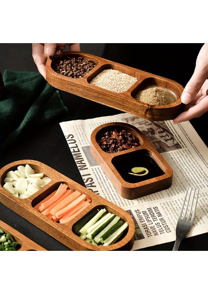 QuirkyQuar Masif Ahşap Dikdörtgen Tepsi Baharat Tepsisi Kahvaltı Gıda Suşi Tatlı Sos Tepsisi Mutfak Akşam Yemeği Baharat Tepsisi B (Yurt Dışından) fırsatları