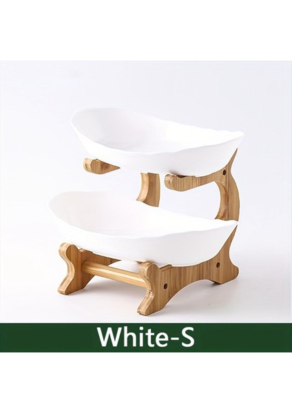 QuirkyQuar Meyve Tabağı, Oturma Odası Mutfak Atıştırmalık Tabağı, Modern Kuru Meyve Tabağı Standı Kek Standı, Meyve Sepeti Beyaz Çift Katman (Yurt Dışından) indirimleri