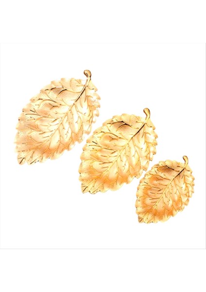 QuirkyQuar 3pcs Yaprak Doku Atıştırmalık Plaka Oturma Odası Ev Snack Tepsisi Dekoratif Fındık Plaka Yaprak Doku Alaşım Zanaat Serbest Bitki Altın (Yurt Dışından)