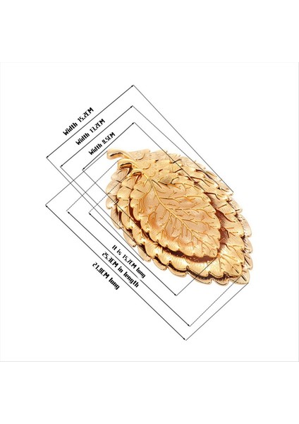 QuirkyQuar 3pcs Yaprak Doku Atıştırmalık Plaka Oturma Odası Ev Snack Tepsisi Dekoratif Fındık Plaka Yaprak Doku Alaşım Zanaat Serbest Bitki Altın (Yurt Dışından) fiyatları