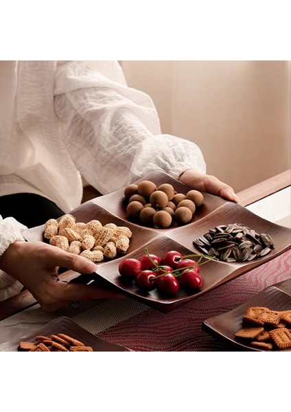 QuirkyQuar Oturma Odası Için Bambu Tepsisi - Sehpa Ev Organizatörü Için Zarif Atıştırmalık ve Şeker Servis Tabağı (Yurt Dışından) modelleri