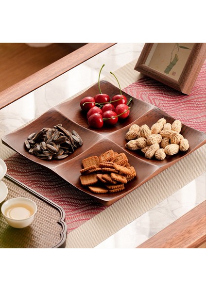 QuirkyQuar Oturma Odası Için Bambu Tepsisi - Sehpa Ev Organizatörü Için Zarif Atıştırmalık ve Şeker Servis Tabağı (Yurt Dışından) indirimleri