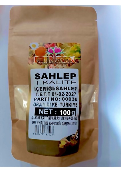 %100 Saf Salep Tozu 100g – Katkısız | Doğal Dondurma & Içecek Için (BUCAK SALEBİ)