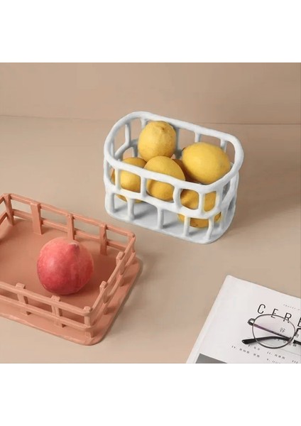 QuirkyQuar Nordic Içi Boş Reçine Meyve Tepsisi Oturma Odası Sundurma Masaüstü Meyve Plakası Atıştırmalık Kase Dekorasyon El Sanatları Kırmızı (Yurt Dışından) indirimleri