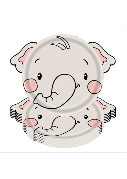 QuirkyQuar Jungle Hayvan Tema Kağıt Tabağı Hayvan Vahşi Hayvan Teması Için Set Bebek Vaftiz Fili (Yurt Dışından)