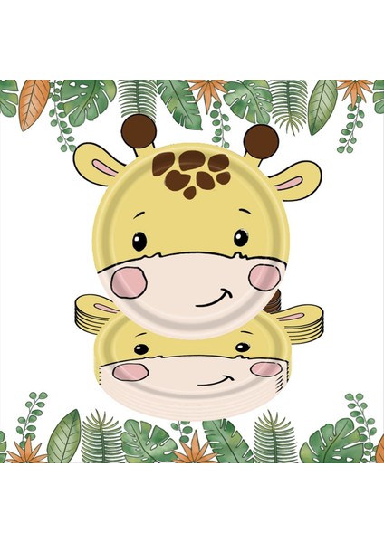QuirkyQuar Jungle Hayvan Tema Kağıt Tabağı Hayvan Vahşi Hayvan Teması Için Set Bebek Vaftiz Fili (Yurt Dışından) fırsatları