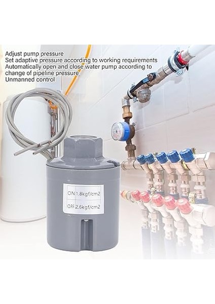 Pompa Basınç Anahtarı Kendinden Emişli Hidrofor Su Pompası Anahtarı Otomatik Açık Kapalı Ayarlanabilir Basınç Kontrolörü G3/8 Dişi Dişli modelleri