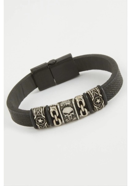 Kuru Kafa Kaliteli Mıknatıslı Suni Deri Bileklik