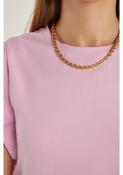 Kadın Slim Fit Dar Kesim Sıfır Kollu Bisiklet Yaka Pembe Bluz modelleri