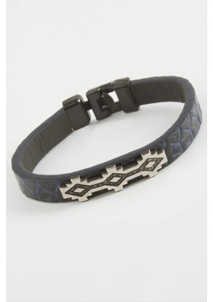Şerit Desenli Kaliteli Suni Deri Bileklik