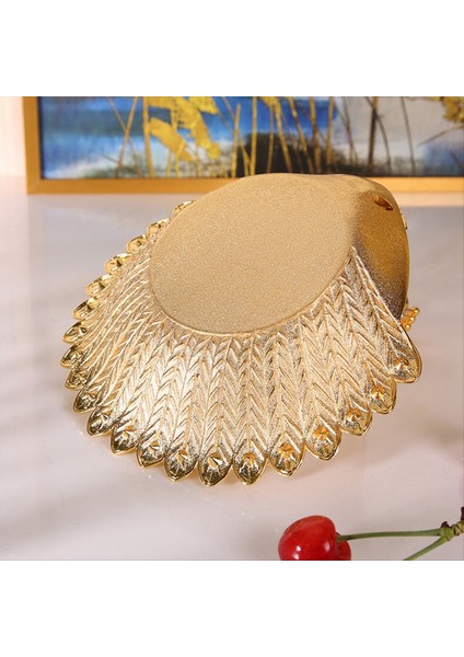 QuirkyQuar Altın Peacocks Meyve Plaka Metal Tepsi Çanak Şeker Biblo Mücevher Snack Tepsisi Için Hassas Depolama Plakası Ev Dekor (Yurt Dışından) indirimleri