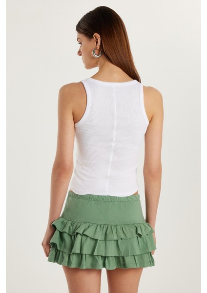 Kadın Slim Fit Dar Kesim U Yaka Modal Kumaş beyaz Body Atlet modelleri