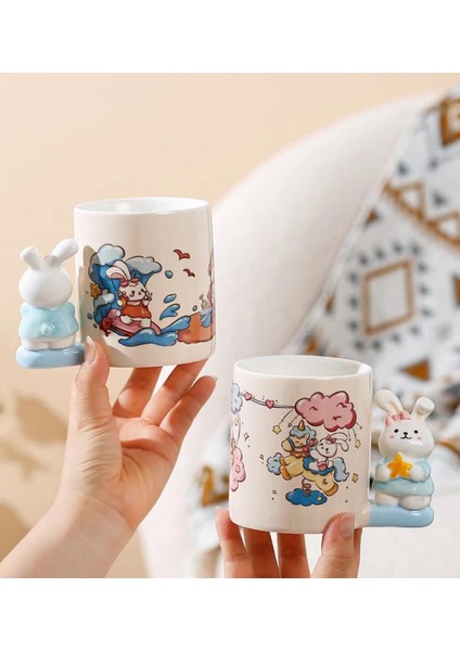 Masal Tavşanı Temalı Seramik Kupa