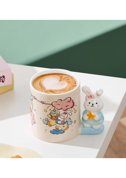 Masal Tavşanı Temalı Seramik Kupa