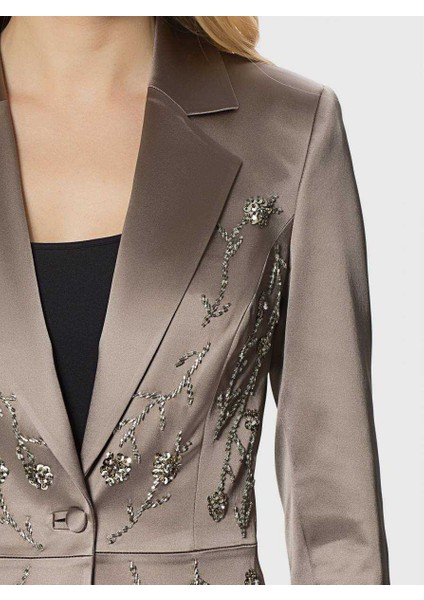 Kadın İşleme Detaylı Vizon Ceket-K1816011-014 fırsatları