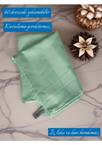 Aliva's Premium Mikrofiber Sihirli Temizlik Bezi- Kurulama ve Cam Bezi 40X60 cm Mint Yeşil modelleri