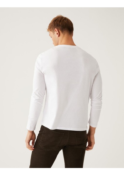 Saf Pamuklu Uzun Kollu T-Shirt fiyatları