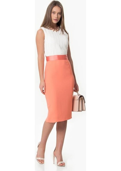 Beli Saten Beyaz Elbise Y.Ağzı Y1611040_031