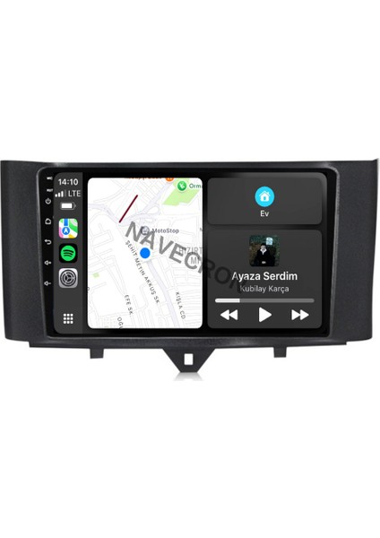 Smart Fortwo 2011-15 9" Uyumlu Androıd Multimedya Gerçek 2/32 Kablosuz Carplay Geri Görüş Kameralı fiyatları