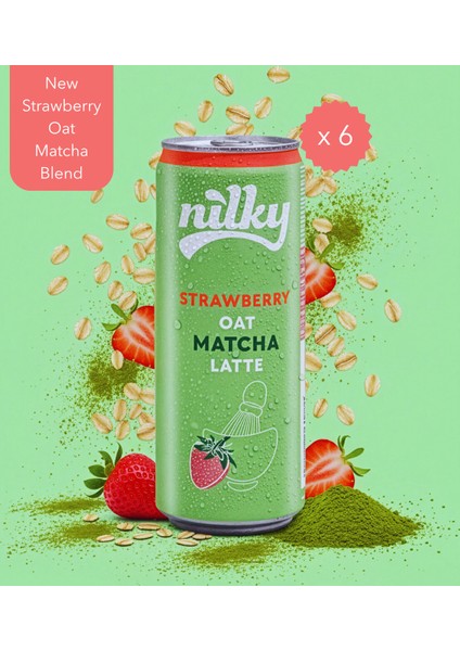 Yulaf Sütlü Çilekli Matcha Latte 6lı Paket