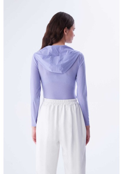 Fermuar Ve Kapüşon Detaylı Bluz Lila K2113070_017 indirimleri
