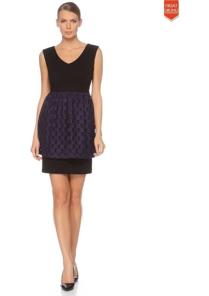 Askılı Dantel Detaylı Mini Elbise Siyah K1321056_001