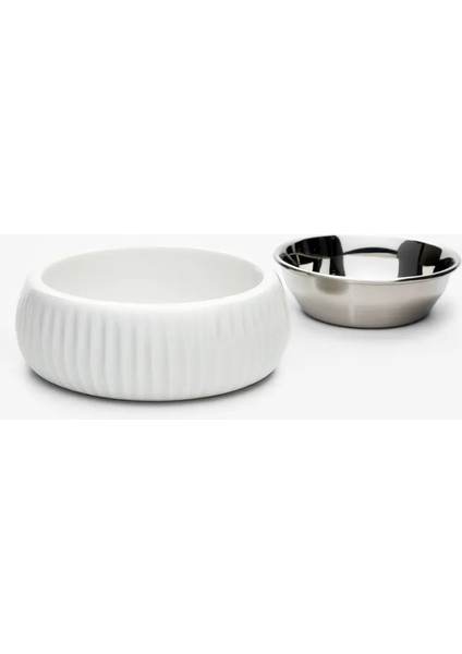 Organik Seramik Mama Kabı Kimyasal Içermez Paslanmaz Çelik Iç Kap 250ML