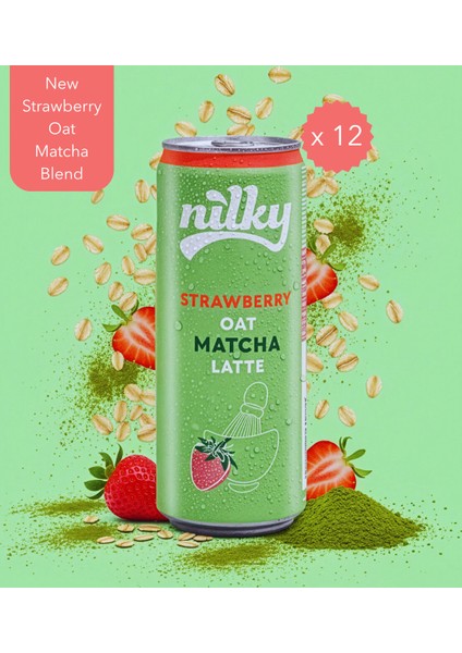 Yulaf Sütlü Çilekli Matcha Latte 12LI Paket