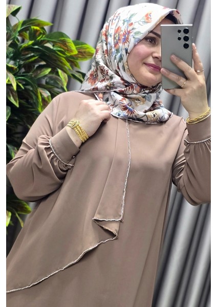 Kadın Tesettür Giyim Büyük Beden Taşlı Abiye Tunik fiyatları