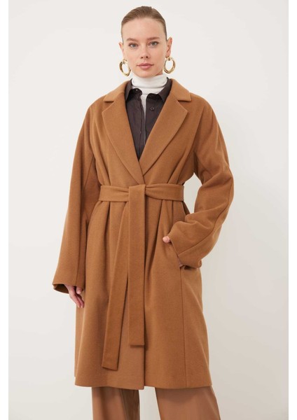 Kuşaklı Yün Kaban Camel K2319015_035 fırsatları