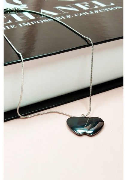 Hematit Doğal Taşı Zincirli El Yapımı Kolye Uç: 2 cm Zincir: 20 cm Kutulu modelleri