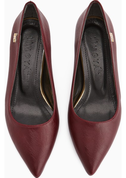 Wera Bordo Kısa Topuklu Ayakkabı Kadın Stiletto indirimleri