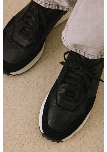 , Erkek Hakiki Deri Sneaker 1531026Z265 Siyah modelleri